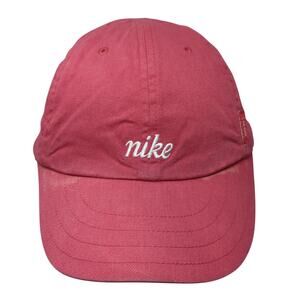 Nike Slideback Baseball Cap Red One Size Adjustable Embroidered 6 Panel Cotton